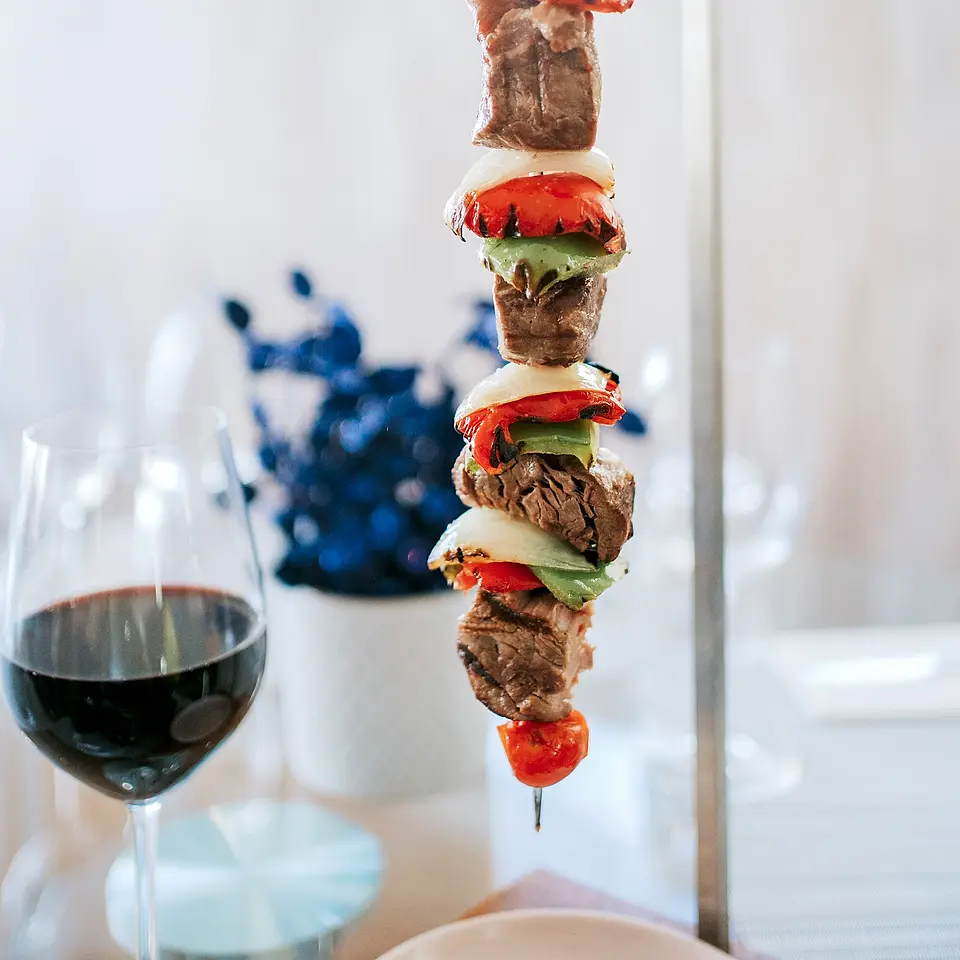 Grilled tandoori skewer with vegetables