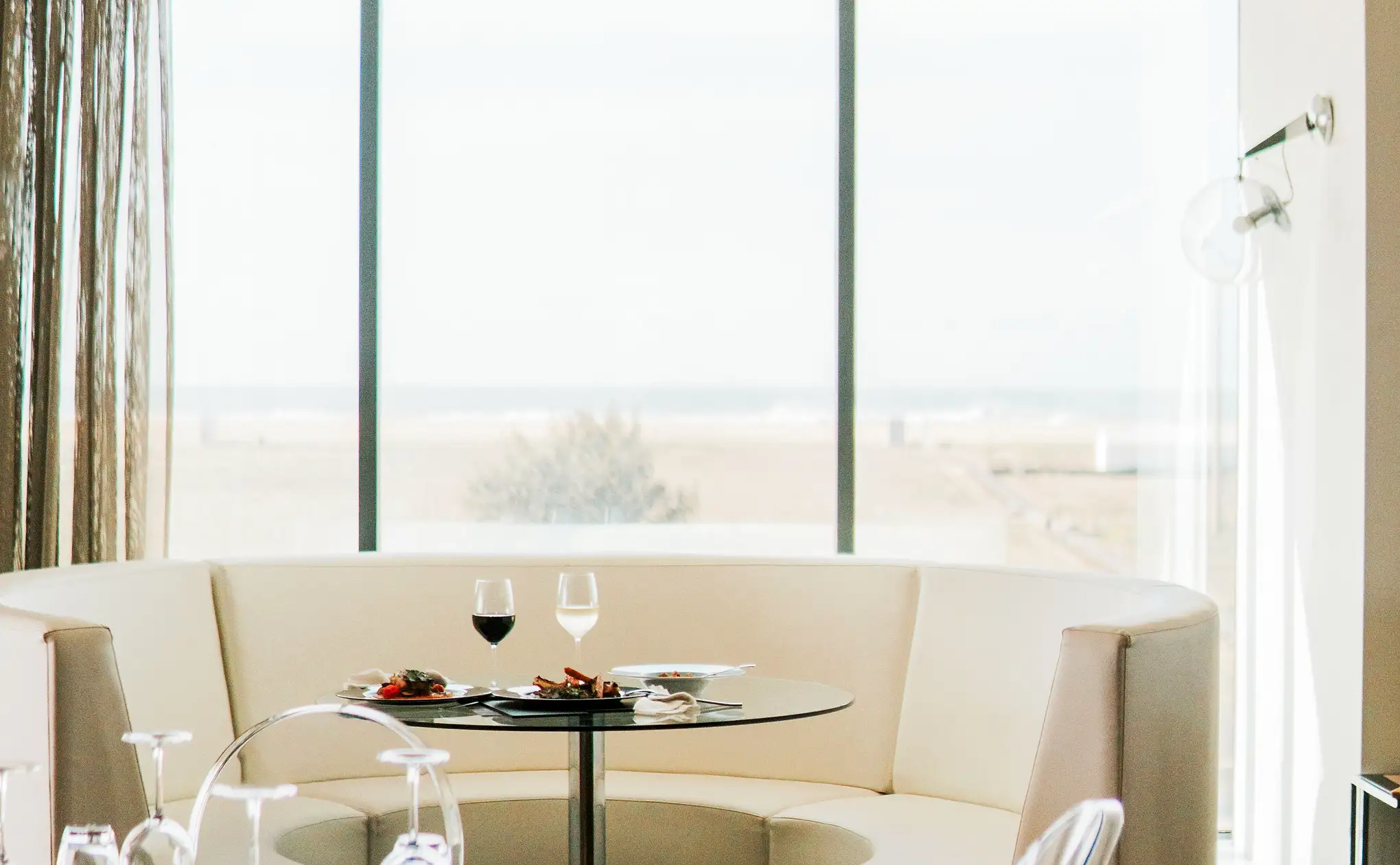 Natural light, with the Atlantic just beyond the glass.